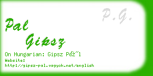 pal gipsz business card